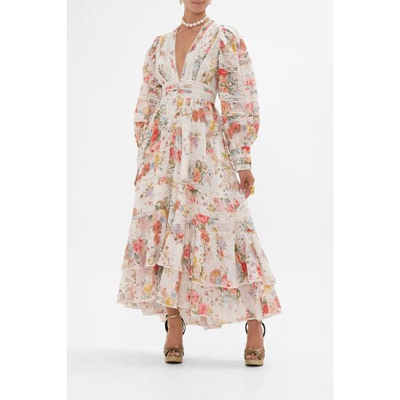 Camilla button front dress with lace insert detail Size XL $999 - Picture 4 of 12